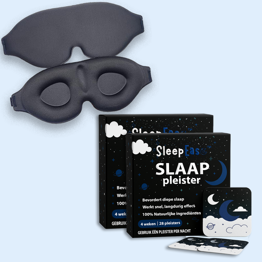 2x SleepEase™ Slaappleisters + 3D gewatteerd zijden slaapmasker